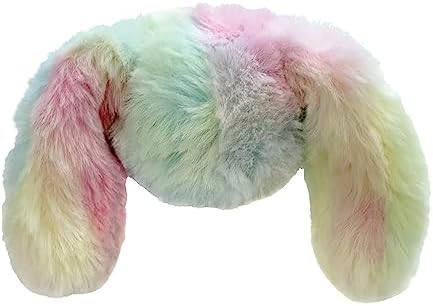 FOUFIT FouFouBrands Fuzzy Wuzzy 2-in-1 Tie-Dye Spiker Ball Toy for Dogs, Rainbow, Small