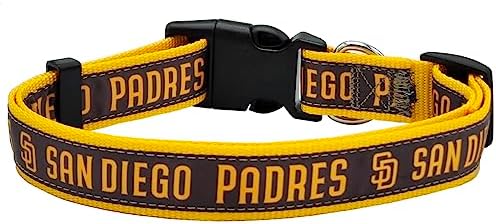 MLB San Diego Padres Licensed PET Collar- Heavy-Duty, Strong, and Durable Dog Collar. Available in 29 Baseball Teams and 4 Sizes