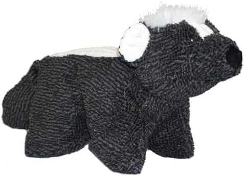 HuggleHounds Plush Dog Toy - Fuzzy Dog Toy, Soft Fleece, Interactive Durable Stuffed for Small and Large Breeds with Squeaker - Squooshie Skunk