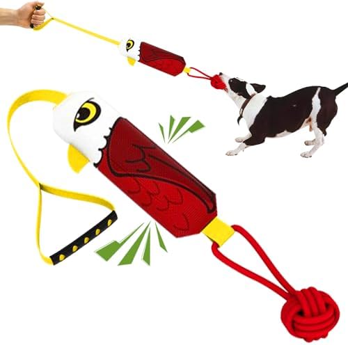 ETIAL Interactive Dog Tug Toy,Indestructible Dog Toys for Aggressive Chewers,Tough Squeaky Dog Rope Toys for Training,Tug of War Dog Toy Balls for Medium & Large Dogs (Eagle)