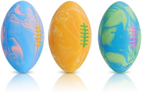 SCHITEC Dog Squeaky Ball Toys, Interactive Pet Balls for Fetch Play, Latex Rubber Football Toy for Medium Large Breed Dogs