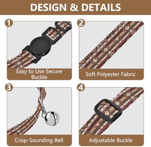 Stripes Geometric Tribal Easy to Wear Kitten Collars 2 Pack Dog Collars for Small Dogs