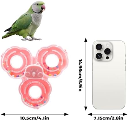 2 Pack Spinning Bird Toy, Bird Cage Accessories, Interactive Enrichment Chewing Exercise Toy for Budgies, Cockatiels, Quaker, Lovebirds, Conure, Green Cheek, Small to Medium Birds