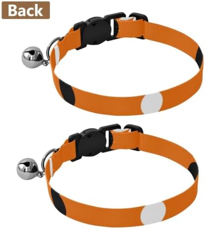 2 Pack Cat Collars Halloween Polka Dot Collar with Bell for Dog Puppy, Adjustable Length 10.6" to 17.1"
