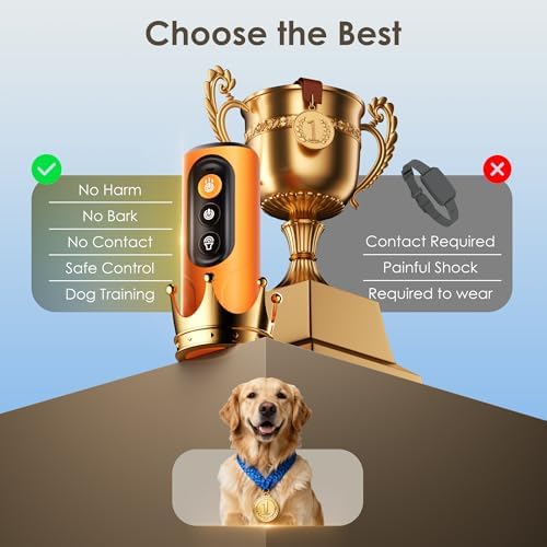 Dog Bark Deterrent Devices, Anti-Barking Device for Dogs 50-ft Range, Three Modes, Dog Barking Silencer Replaces Traditional bark Collars, Suitable for All Dogs, Indoors and Outdoors