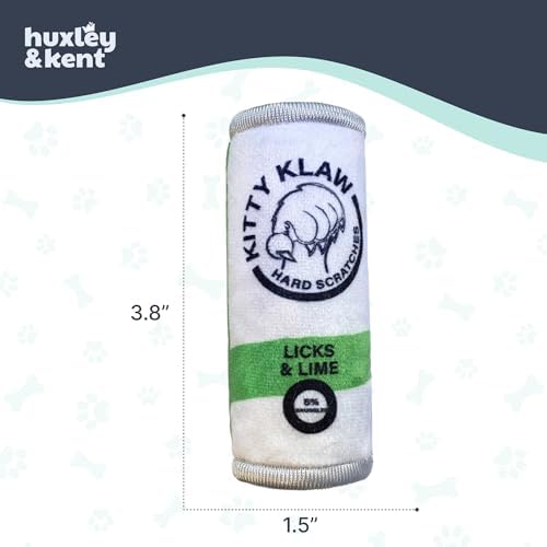 Huxley & Kent Plush Crinkle Catnip Cat Toy, Kitty Klaw Licks & Lime