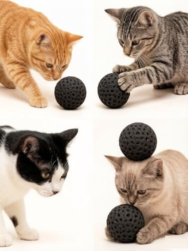 Cat Golf Balls Interactive Sponge Foam Soccer Balls Toy (Black)