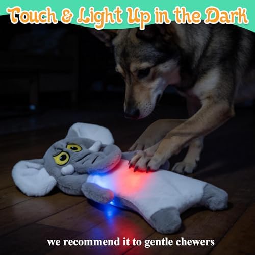 LECHONG No Stuffing Dog Toys to Keep Them Busy, 5pcs Dog Squeaky Toys for Small and Medium Dogs, Puppy Toys with Light, Interactive Dog Toys for Boredom and Teething