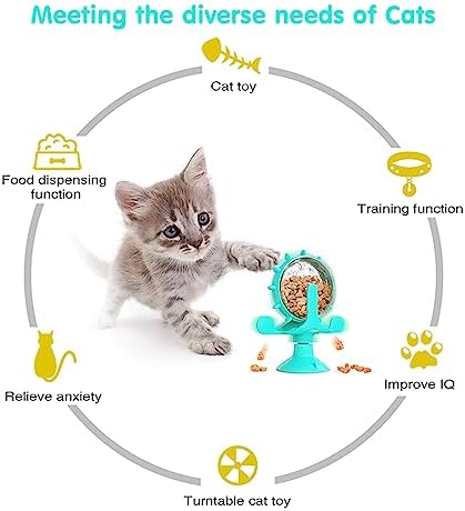 Cat Dog Treat Dispenser Toy - Cat Interactive Feeder (Lake Blue)