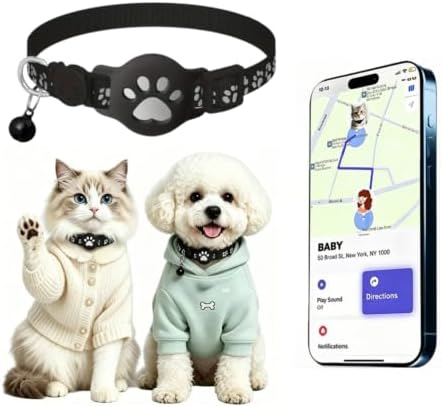 GPS Tracker for Dogs Cats,Smart Collar with Real Time Location(Black)