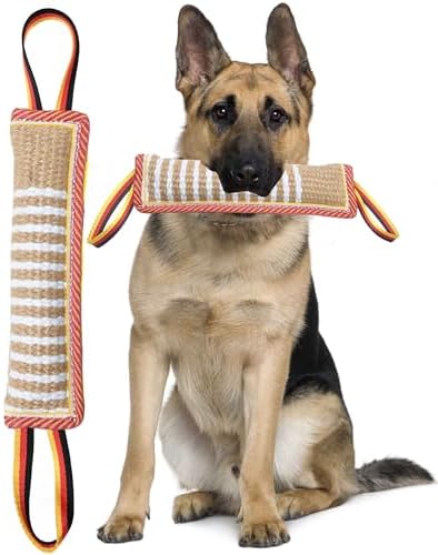 Clysoru Dog Tug Toy Tough Jute Bite Pillow Lasting Training Equipment Puppy to Large Dogs Interactive for Large and Small