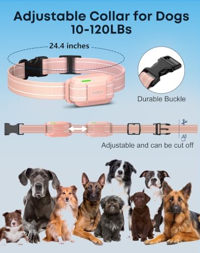 Dog Shock Collar - 4500FT Dog Training Collar with Remote | IPX8 Waterproof Electric Dog Collar with 4 Training Modes, Security Lock, Rechargeable eCollar for 10-120lbs Dogs(Hot Pink)