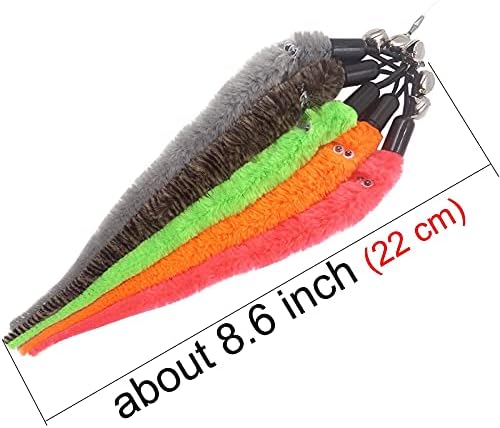 Cat Toy Worm Refills, 12 Pieces Interactive Cat Wand Attachments Worms Toy for Indoor Cats