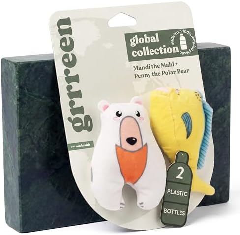 Premium Plush Cat Toy - Mahi Mahi & Polar Bear Toy, Eco Friendly