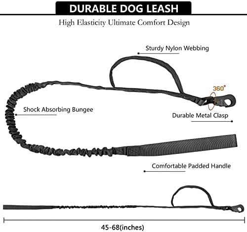 Tactical AirTag Dog Collar Leash Set - Heavy Duty, Adjustable GPS Collar