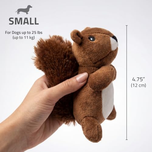 Playology Plush Squirrel Toy for Small Dogs - Small, Peanut Butter Scent