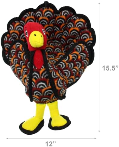 TUFFY® : 2 Pack Turkey Dog Toy: Ultra Durable Plush Toy with Multiple Layers & Reinforced Seams, Washable and Floats, Original Construction