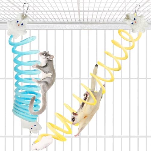 2Pcs Elastic Sugar Glider Climbing Rope Toys, Hanging Cage Accessory