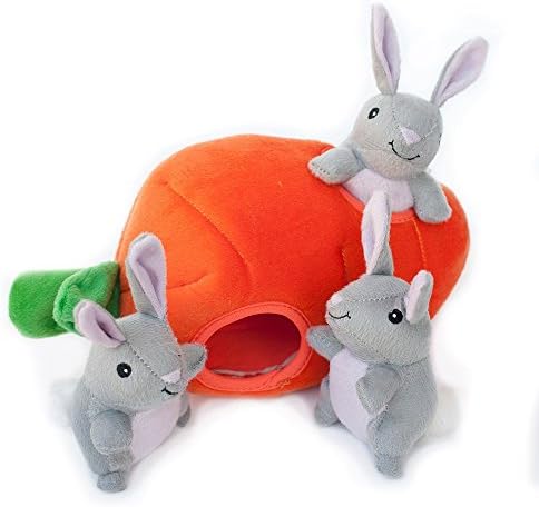 ZippyPaws Burrow Interactive Dog & Puppy Toys for Boredom - Bunny n' Carrot