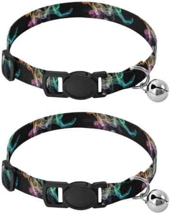 Colorful Flow Black Easy to Clean Dog Collar 2 Pack Collar for Puppy