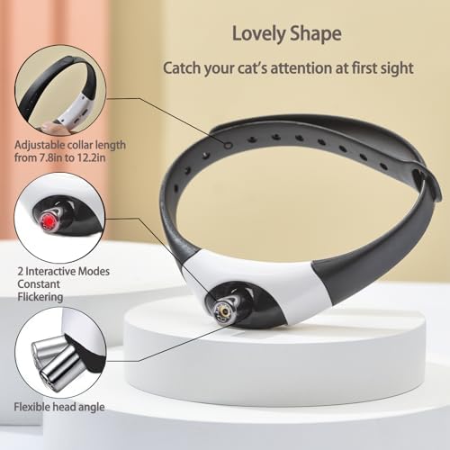 Interactive Cat Toys Laser Collar for Indoor Cats, Upgraded Automatic Cat Laser Toy with Red Light, Interactive Cat Toys for Bored Indoor Cats