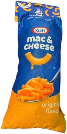 Kraft Mac & Cheese Squeaky Plush Dog Fun, Original Flavor Box Design