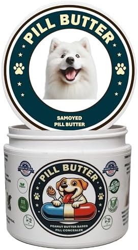 Peanut Butter Dog Pill Wrap - Samoyed Label
