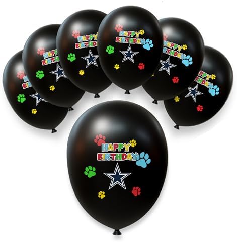 NFL Dallas Cowboys Pet Birthday Party Balloons Set of 6 Licensed NFL Football Team Dog & Cat Birthday Party Decoration Sports Theme Dogs B-Day Pawty Balloon Celebration