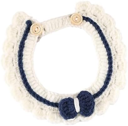 Pet Collars Crochet Cat Scarf for Small Pets, Soft Wool Knit Collar Scarf for Indoor Cats & Dogs