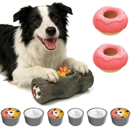 All-in-One Frozen Dog Toy with Removable Mold, Enrichment Chew & Lick Toy for Mental Stimulation, Indestructible for Aggressive Chewers, Coffee Wood Fiber, for Puppy Large Medium Small Dogs
