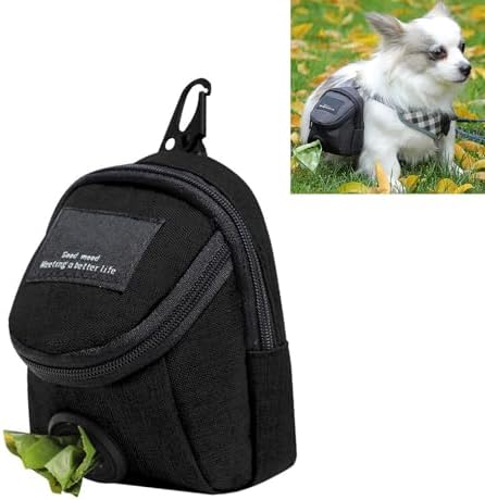 Pet Waste Bag Holder for Outdoor Use with Treat Pocket Oxford Fabric Dispenser Clip on Accessory Pet Holder