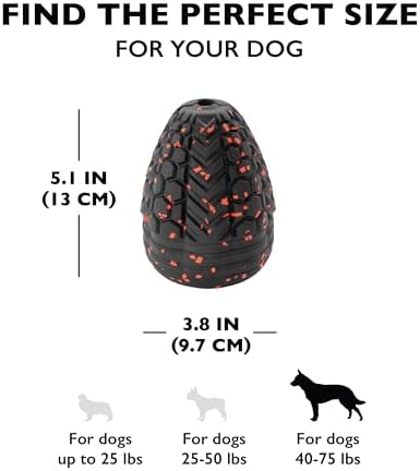 Chew King Supreme Durable Rubber Dog Toy for Aggressive Chewers, Treat-Dispensing Heavy-Duty Chew Toy with Safety Air Vent, Interactive Dog Toy for Training & Enrichment, XL 5.1" x 3.8"