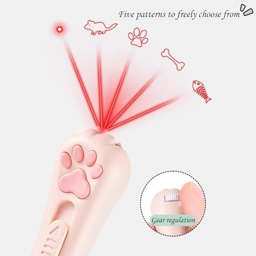 Rechargeable Interactive Cat Laser Toy, 3 Modes 5 Patterns
