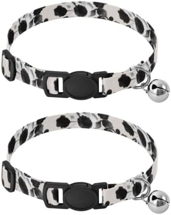 Floral Watercolor Breakaway Cat Collars with Bell 2 Pack Pet Collars Adjustable Length 10.6" to 17.1"