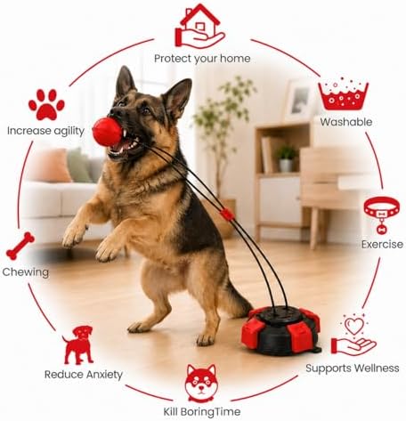 Interactive Suction Cup Tug of War Dog Pull Toys for Medium and Large Dogs, Chew & Puppy Teething Puzzle Toy Ball, Mental Enrichment Toy for Aggressive Chewers to Keeps Dogs Busy