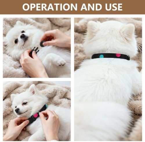 Crayon Polka Dots Black Collar for Kitten, 2 Pack Kitten Collar with Bell