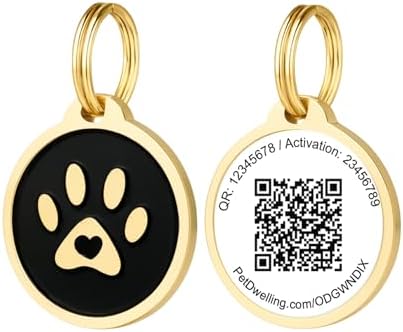 Pet Dwelling QR Code Pet ID Tag – Scan to Contact Owner Instantly, No App Needed, Smart Dog & Cat Tag with Free Personalized Online Pet Profile