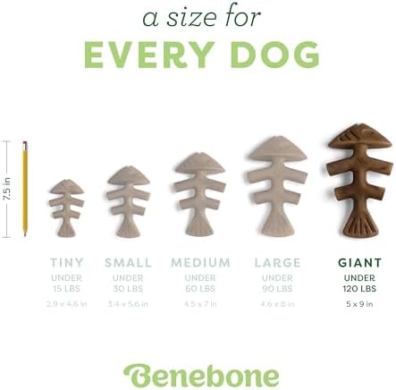 Benebone Fishbone Durable Dog Chew Toy for Aggressive Chewers, Giant