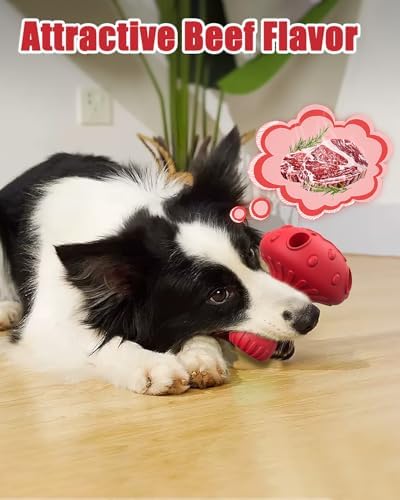 Dog Chew Toys for Aggressive Chewers, Rubber Treat Dispensing Stimulation Toy to Keep Them Busy, Durable Interactive Enrichment Puzzle Toy for Medium Large Breed Dogs