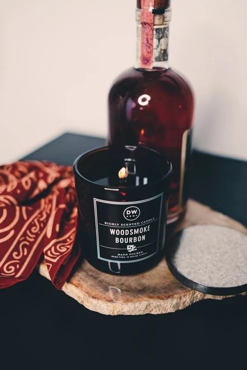 DW Home Woodsmoke Bourbon Candle for Home, 9 oz, 8.8 oz Candle Jar, Up to 33H Burn Time, Luxury Scented Candle for Relaxation, Gifting, Home Decor