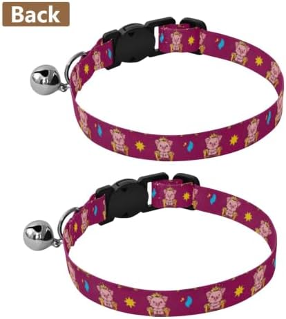 Cute Cartoon Pigs Pet Collar 2 Pack Soft Polyester Pet Collar Adjustable Length 10.6" to 17.1"