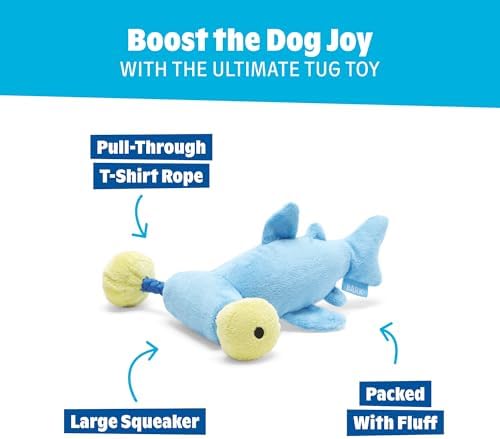 BarkBox Hammerin' Hank the Shark Dog Toy - Toy for Small to Medium Dogs