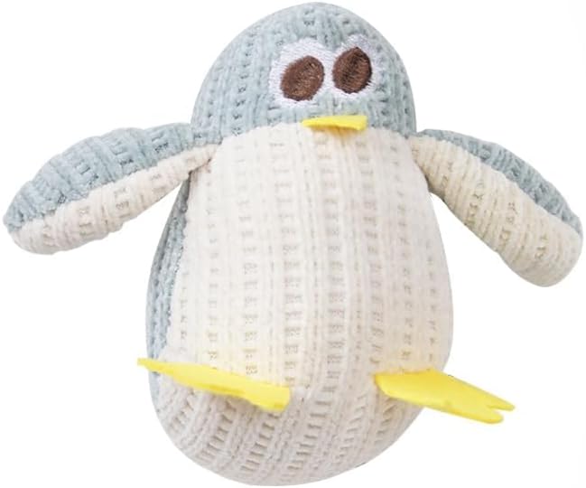 Cat Chew Toy, Soft Penguin Plush with Yellow Feet, Durable Teething Toy for Kittens and Adult Cats, Boredom Relief