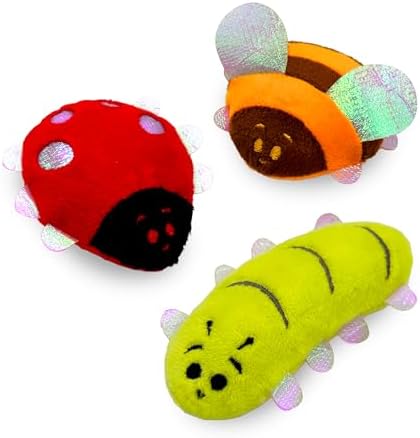 3-Pack Plush Catnip Cat Toys - Backyard Buggin' Series