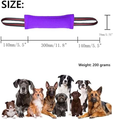Clysoru Tug Toy for Dogs Tug of War Dog Toy with 2 Strong Red Band Handles Lasting Training Equipment Puppy to Large Dogs Interactive Toy Best for Tug of War Pull Indestructible Rope Toys (Purple)