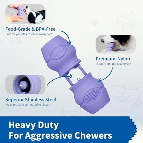 PetClan Chewise Bully Stick Holder for Small Dogs, Metal Teeth Chew Holder