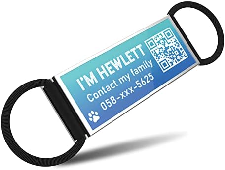 QR Code Dog Tag, Silent Slide-On Pet ID Name Tag for Dogs, Cats & Horses – Custom Personalized Noiseless Tag with Jingle-Free Fit & Online Profile Display