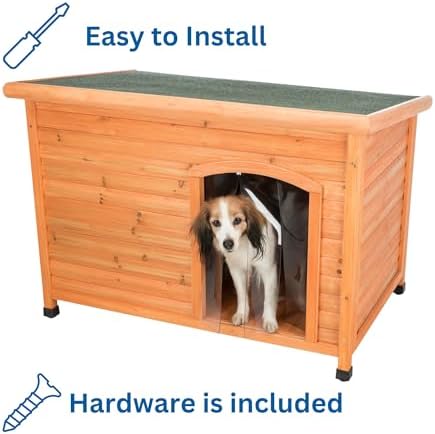Trixie Vinyl Dog Door Flap, Fits 12.75 x 16.5-in Wooden Dog House Opening, Replacement Doggie Door Curtain Flap for Wooden Doghouses
