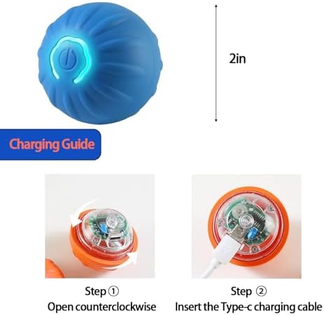 Trumoon Automatic Bouncing Ball Toy for Small and Medium Dog, Motion Moving Ball for Dog, Durable Motion Activated Automatic Rolling Pet Toys(Blue)