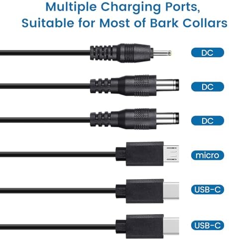 Charger for Bousnic Dog Shock Collar, 6-in-1 Training Collar Charging Cable